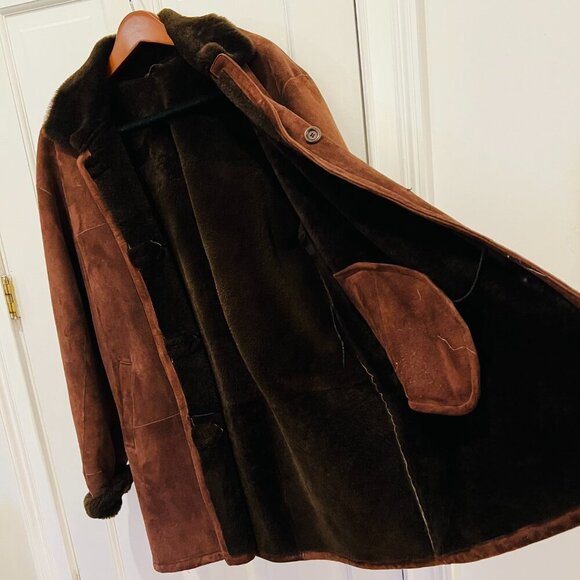 Vakko Vintage Women's Jacket Coat Size Large Brown Shearling Pockets Casual - Picture 8 of 16